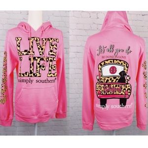 Simply Southern Truck Hoodie Pink